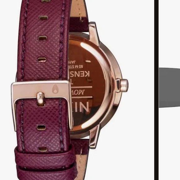 Nixon Kensington Bordeaux Rose Gold Leather Watch - Picture 2 of 5